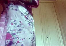 Gorgeous milf surprises stepson masturbating and punishes with farts