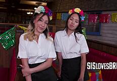 Whose Dick To Suck For No Work Stepbro? Hotel 3some Nasty