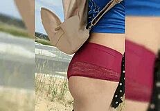 Fucking My Dildo in Public Area