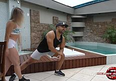 Well-endowed student fucks personal trainer Melody