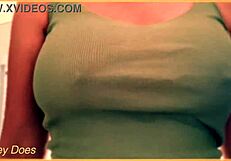 wife's braless wet shirt shows big tits 😍