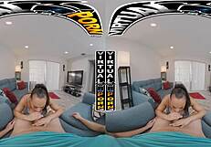 Fucking stepmom Carmela Clutch while doing chores in VR.