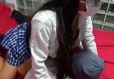 Cheating Boyfriend Titfucks Slutty Student Before Marriage