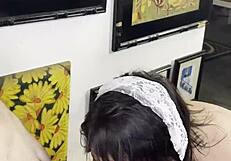 Milf enjoys small orgasm drinking milk