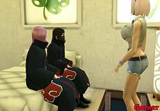 Naruto hentai episodio 6 leaves me craving Sakura and Konan trio madness