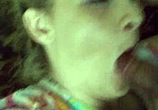 Blonde slut receives cum facial