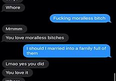 Wife sexting about threesome with big cock monster and cheating taboo