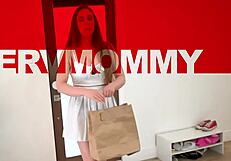 Kagney Linn Karter shows off her big tits and shopping to stepson, leading to hardcore monster cock action