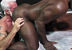 jake marshall satisfies his customer aaron trainer with anal blowjob creampie