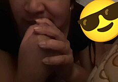 Latina Girlfriend Gives Sultry Blowjob After Beers