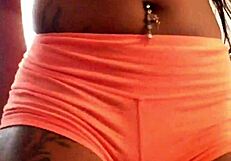 ebony babe twerks after showing fat cameltoe, so sexy