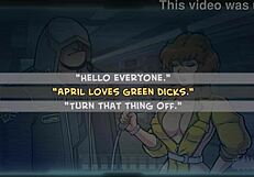 Muscular bodybuilder dominates with big tits in hentai.