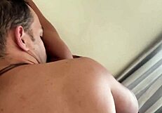 A couple in a group, having intense morning sex session