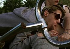 Young 18+ Guy Gives Hot Blowjob While Cycling In Summer