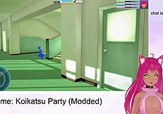 vtuber lewdneko fucks big tits at outdoor party