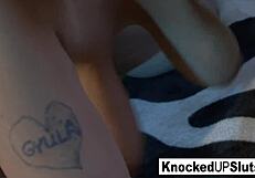 Brunette Babe Cum On Pregnant Belly