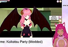 vtuber lewdneko fucks big tits at outdoor party