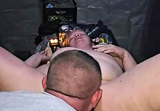 MY WIFE UNDRESSING OUTDOOR TO USE BIG DILDO IN PREGNANT PUSSY FOR CREAMPIE