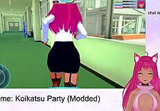 vtuber lewdneko fucks big tits at outdoor party
