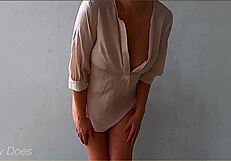 Wet wife braless at office