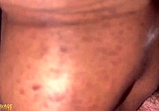 Black milf blowjob and creampie with white king