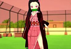 innocent nezuko chan struggles to control wild impulses with you in demon slayer hentai