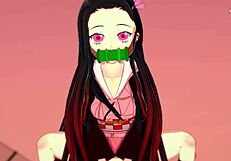 innocent nezuko chan struggles to control wild impulses with you in demon slayer hentai