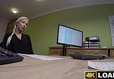 Beautiful Babe Sucks Big Cock in Office Before Fucking