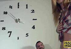 tattooed blonde milf in submissive throating scene