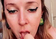 I ride the dildo with my big tits