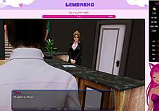 Vtuber Lewdneko Moans In Harem Hotel With Big Tits And Ass