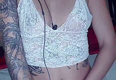 tattooed blonde rachell miranda feels pleasure guiding her solo masturbation