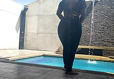 I sneak away with my buddy's wife for a secret blowjob and ass sucking session.