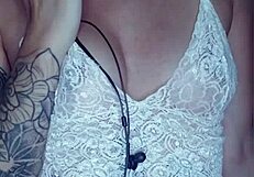 tattooed blonde rachell miranda feels pleasure guiding her solo masturbation