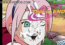 Hentai game where Sasuke and Sakura engage in their intense anal encounter