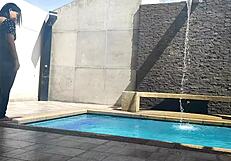 I sneak away with my buddy's wife for a secret blowjob and ass sucking session.