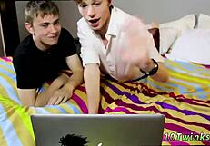 Emo Twink Bareback Buddies Fuck Outdoors in Live Gay Porn Show