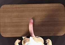 Teen Admires Huge White Dick On Desk Before Monster Cock Action