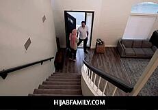 Gorgeous babe with hijab goes on blind date.