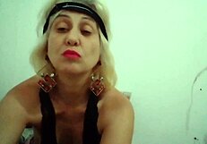 Is Stella Improvising in Lingerie for Christmas? Big Tits and Ass Exposed!