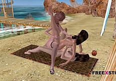 Three Cute Girls Explore Lesbian Passions In Animated 3D