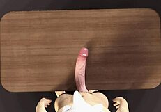 Teen Admires Huge White Dick On Desk Before Monster Cock Action