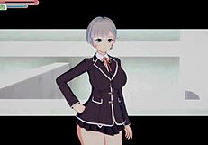 Asami's big tits get rubbed and fucked in 3D anime sex.