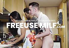 sexy ginger stepmom offers secret boobjob to stepson