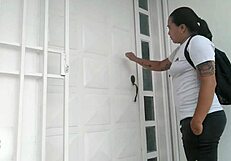 latina thong seller licks pussy suggestively