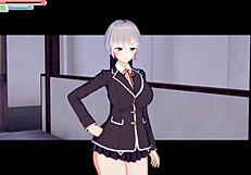 Asami's big tits get rubbed and fucked in 3D anime sex.