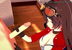 Genshin impact hentai amber handjob blowjob boobjob fucked cum mouth pussy