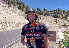 Blonde slut sucks monster cock, cums in mouth on snowy Mt Lassen to Lake Tahoe trip, part 9 movie.