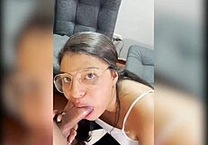 Young brunette stepsister begs for anal after I arrive home