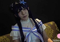 i cum with this japanese idol cosplayer getting creampied in doggystyle